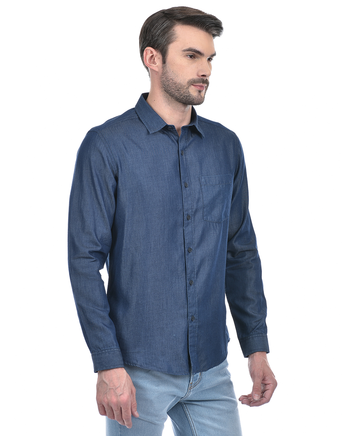 Numero Uno Men Solid Blue Shirt